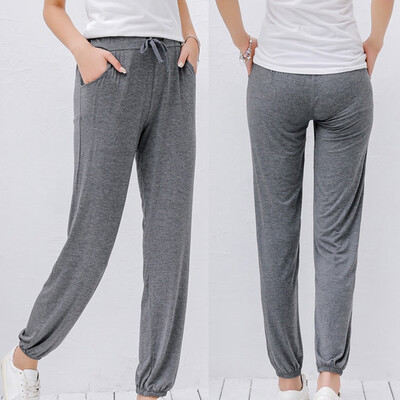 

Fashion Women Leisure Sports Pants Trousers Loose Pants Pure Color Long Pants