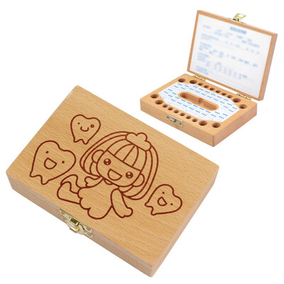 

Baby Tooth Box Milk Teeth Fetal Hair Wooden Storage Box Environmental Protection Tooth Box Creative Birthday Gift