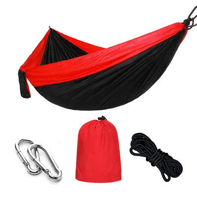 

Greensen Tear-proof Outdoor Parachute Hammock Anti-mosquito Net Hammock Black Red