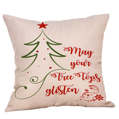 

Tailored Merry Christmas Pillow Cases Cotton Linen Sofa Cushion Cover Home Decor