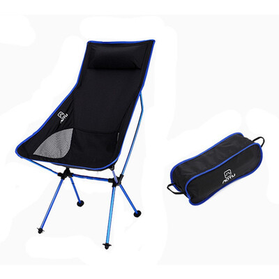 

Portable Folding Chair Beach Chair Built-in Pillow with Carry Bag for Outdoor Camp Leisure Picnic BBQ Fishing Tools
