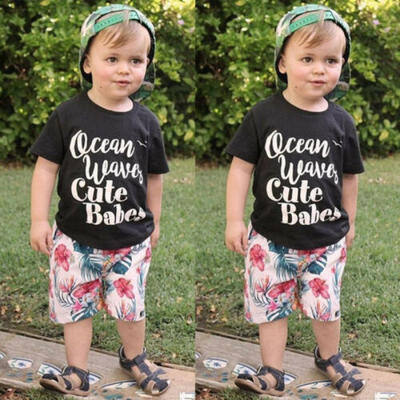 

US Toddler Kid Infant Baby Boy T-shirt TopsHot Pants Outfit Set Casual Clothes