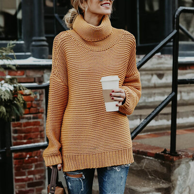 

〖Follure〗Women Long Sleeve Loose Turtleneck Knitted Sweater Jumper Pullover Top Blouse