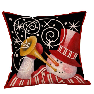 

〖Follure〗Christmas Christmas Snowman Cushion Cover Throw Pillow Case Sofa Bed Home Decor