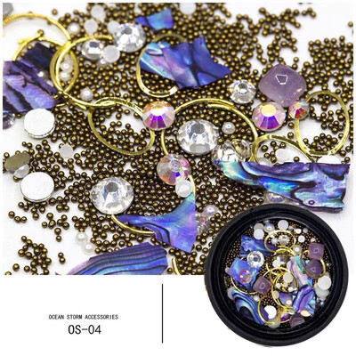 

Toponeto Nail Jewelry Ocean Storm Nail Drill Micro Drill Crystal Sand Shell Metal Jewelry