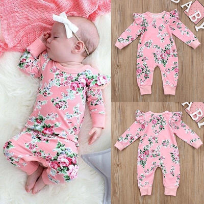 

Floral Toddler Kids Baby Girl Ruffled Romper Long Sleeve Jumpsuit Bodysuit Clothes