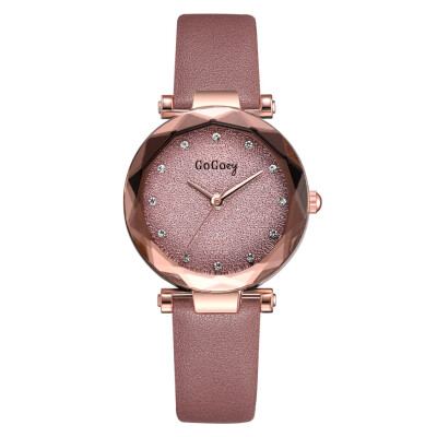 

Noble lady loose powder mirror quartz watch diamond luxury PU girl watch