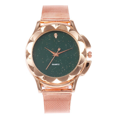 

RM Fashion Magnetic buckle Dazzling women Mesh Belt Watch ladies Quartz Analog