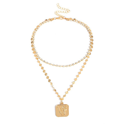 

Angel Coins Round Cubic Zirconia Chain Necklaces & Pendants Gold Color Fashion Crystal For Women