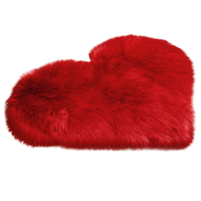 

3040CM Soft Artificial Sheepskin Rug Chair Cover Bedroom Mat Heart Shaped Wool Warm Hairy Carpet Seat Textile Fur Rugs