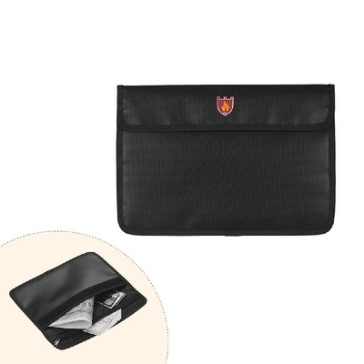 

Fireproof Document Bag Heat Resistant Silicone Water Proof Cash Bags with Sticking Fastener Closure for Home Office Safe Storage
