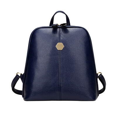 

Tailored College wind shoulder bag soft leather fashion wild rivets ladies backpack BK