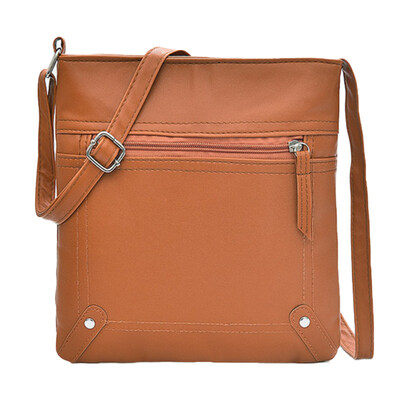 

Retro Women Solid Color Zip Envelope Shoulder Bag Faux Leather Crossbody Pouch