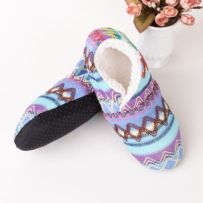 

Ladies Plush Slipper Socks With Embossed Design Wool Shoe Cover Floor Socks