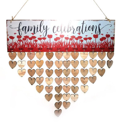 

Wooden Calendar Board Sign Family Celebration&Birthday Reminder DIY Wooden Craft for Home Decoration