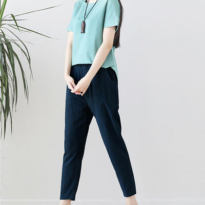 

Tailored Women Casual Solid Trousers Pants Trousers Ladies Loose Pants