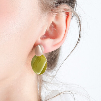 

Avocado earrings ladies green ear jewelry trend network red temperament wild Korean personality