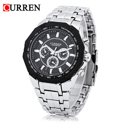 

Curren 8084 Male Quartz Watch Luminous Pointer 3ATM Decorative Sub-dial Wristwatch