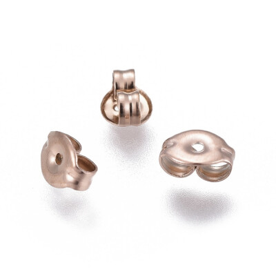 

304 Stainless Steel Ear Nuts Rose Gold 6x45x3mm Hole 08mm