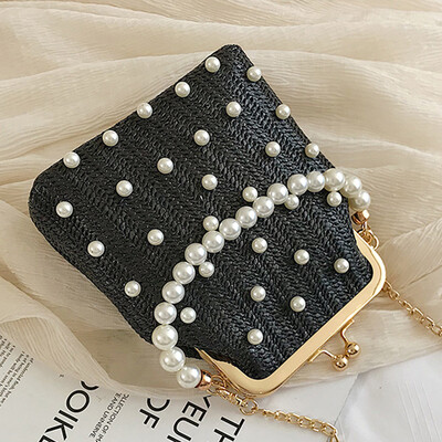 

Women 2019 spring&summer new Korean version of braided chain shell bag chic fashion slung clip bag womens bag