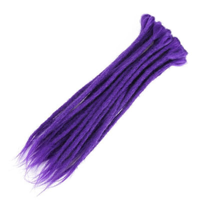 

1 Pack 10 PCS Handmade Dreadlocks Extensions Fashion Reggae Crochet Hip-Hop Synthetic Dreads Crochet Braiding Hair Purple