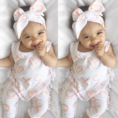 

Newborn Kids Baby Girl BodysuitHeadband Cotton Jumpsuit Romper Outfits Clothes
