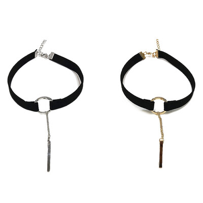 

New Hot Thai Princess All-match Metal Ring Pendant Necklace Long Suede Short Necklace Collar Female Korean Clavicle Chain