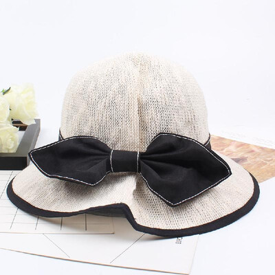 

New Fashion Women Sun Straw Hat Bowknot Wide Brim Outdoor Foldable Beach Shade Hats