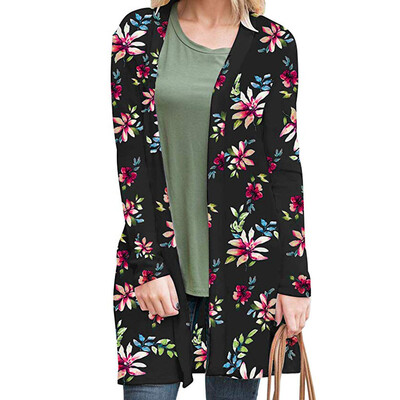 

Toponeto Womens Winter Fashion Casual Printed Cardigan Thin Coat Top Blouse