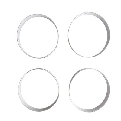 

4pcs Stainless Steel Mousse Circle Round Cake Mold Burger Bread Mold Cake Tool