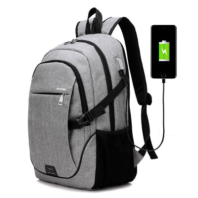 

USB charging double shoulder computer bag large capacity unisex travel bag