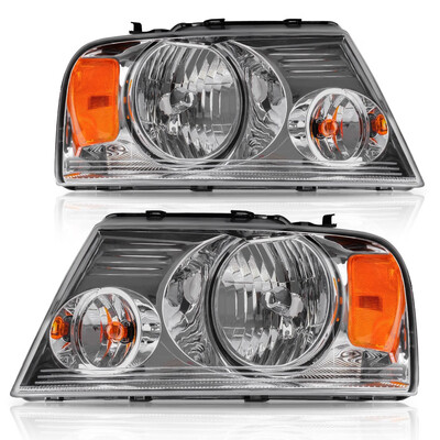 

For 2004-2008 Ford F150 11th Gen Chrome Housing Amber Corner Headlight Headlamp 2005 2006 2007 LeftRight
