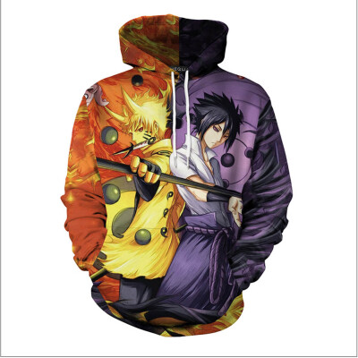 

Herqw61 Mens 3D Naruto Shippuden Anime Print Hoodie Cosplay Ninja Costume Casual Sweatshirt