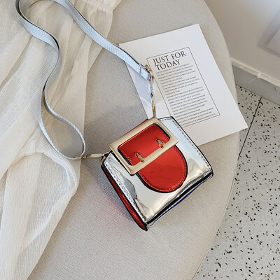 

Tailored Children Fashion Contrast Color Patent Leather Shoulder Messenger Bag Coin Bags