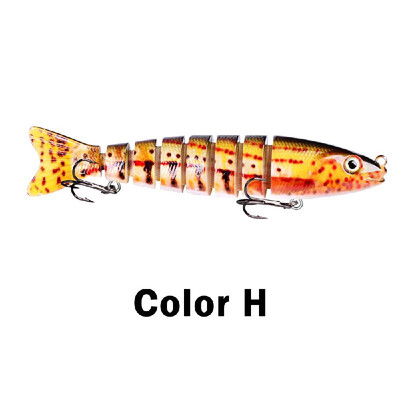 

12cm 19g Fishing Lure Hard Bait 8 Segments Swimbait Crankbait Artificial Fishing Lure Bait with Treble Hooks