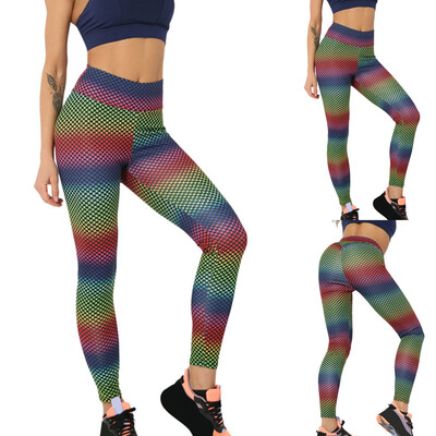 

Tailored Women Multicolor Point Print High Waist Yoga Running Sports Pants Trouser