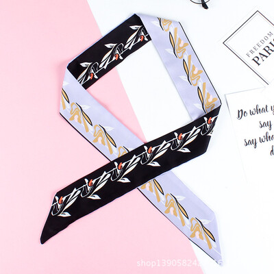 

Korean version of the summer decorative silk scarf scarf small scarf 2018 spring&autumn wild women color matching silk small scarf wholesale