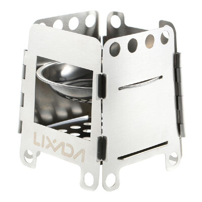

Lixada Portable Stainless Steel Lightweight Folding Wood Stove Pocket Alcohol Stove Outdoor Cooking Camping Backpacking