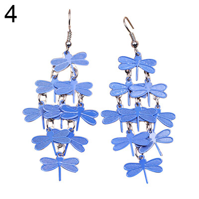 

Fashion Women Party Jewelry Decor Elegant Dragonfly Hollow Dangle Hook Earrings