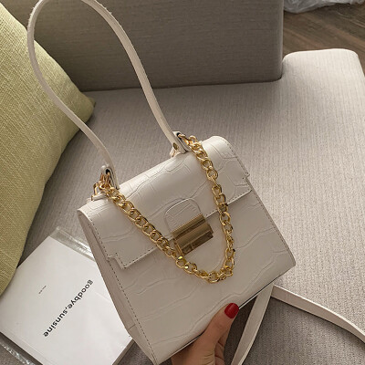 

Foreign style womens bag 2019 new Korean version of Joker texture slung chain fashion shoulder portable small square bag