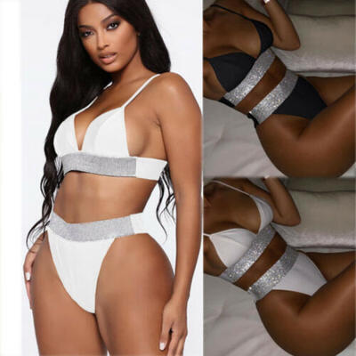 

Swimwear Fashion Women High-waisted Bikini Set Push-Up Swimsuit Bathing