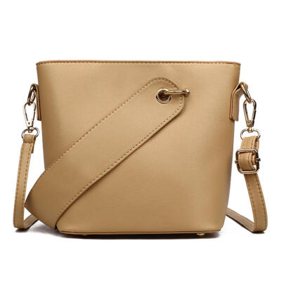 

PU Leather Women Bucket Bags Strap Zipper Women Handbags Lady Shoulder Bags