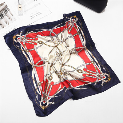 

AliExpress hot 60cm simulation silk small scarf wave point chain ladies small square scarf scarves FJ172