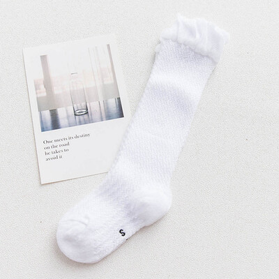 

baby Summer mesh breathable thin baby socks long tube solid color high tube baby socks anti-mosquito cotton