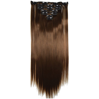 

〖Follure〗Full Head Women Clip Synthetic High Temperature Wire Straight Hair Piece