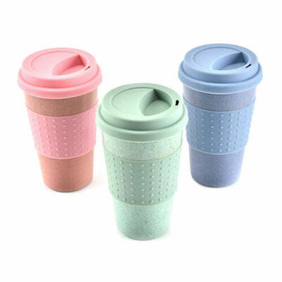 

Reusable Wheat Straw Coffee Tea Cup Eco Mug Travel Cup With Silicone Cup Lid US