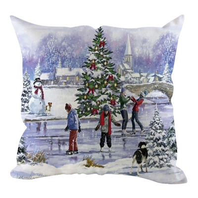 

Siaonvr Christmas Pillow Cover Pillowcases Decorative Sofa Cushion Cover Home Decoration