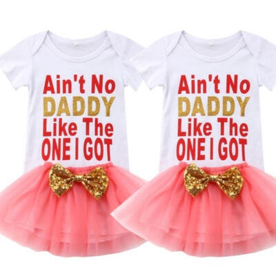 

Newborn Baby Girl Letters RomperTulle Tutu Skirt Dress Outfits 2Pcs Set Clothes