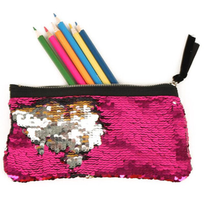 

Kid Pen BagGlitter Fashion Sequin Pencil Case Stationery Pen Bag Make Up Pouch