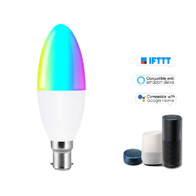 

V16- Smart WIFI LED Bulb RGBW LED Candle Bulb 6W E27 Dimmable Light Phone Remote Control Group Control Compatible with Alexa Goo